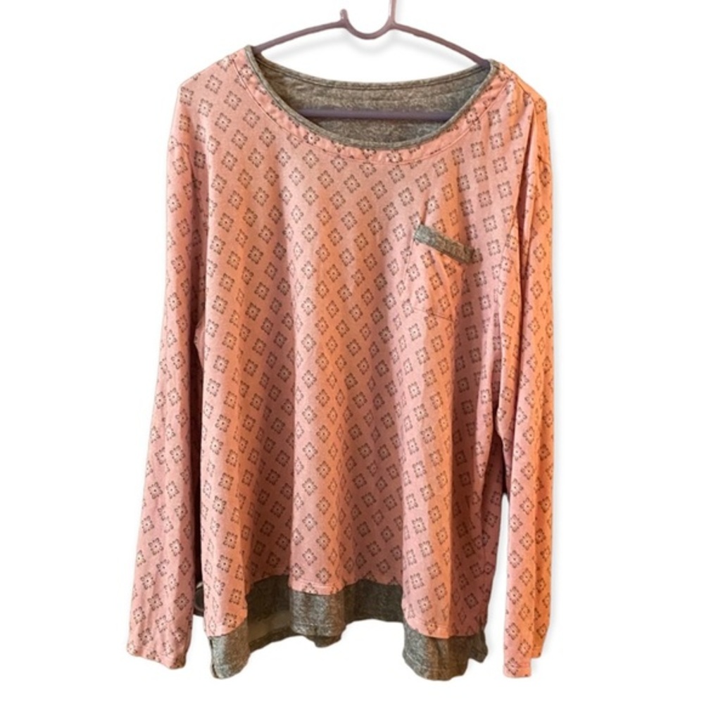 Womenβs Pajamas Top Long Sleeve Size XXL (22-24) Pocket Pull Over Pinkβ
